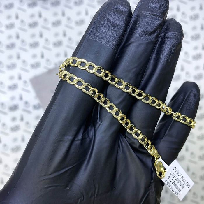 10K Yellow Gold 5.5mm Cuban Curb Bracelet (Hollow) 8"