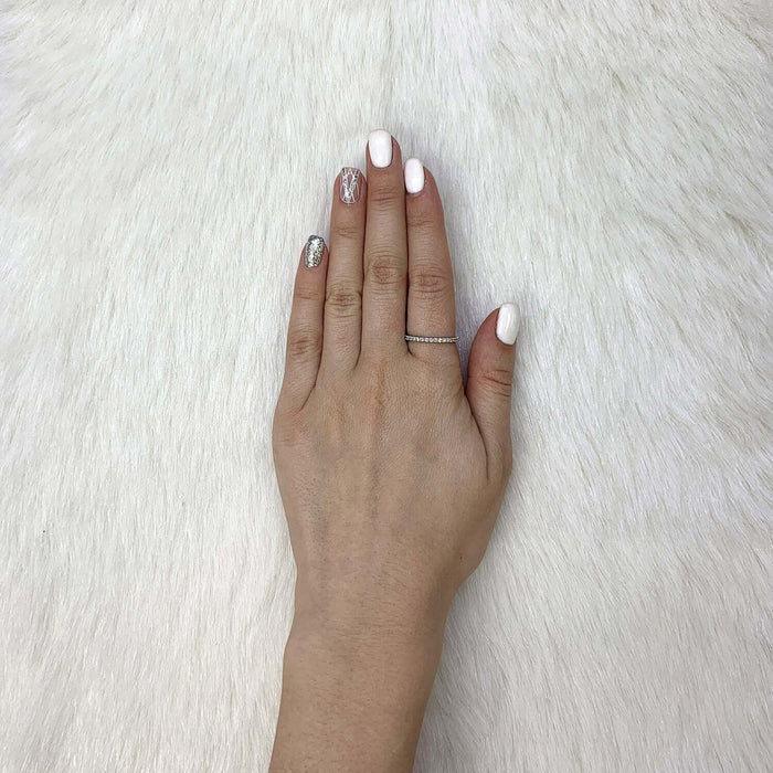 0.35CT CZ 14K Gold White 1.8mm Eternity Band Ring