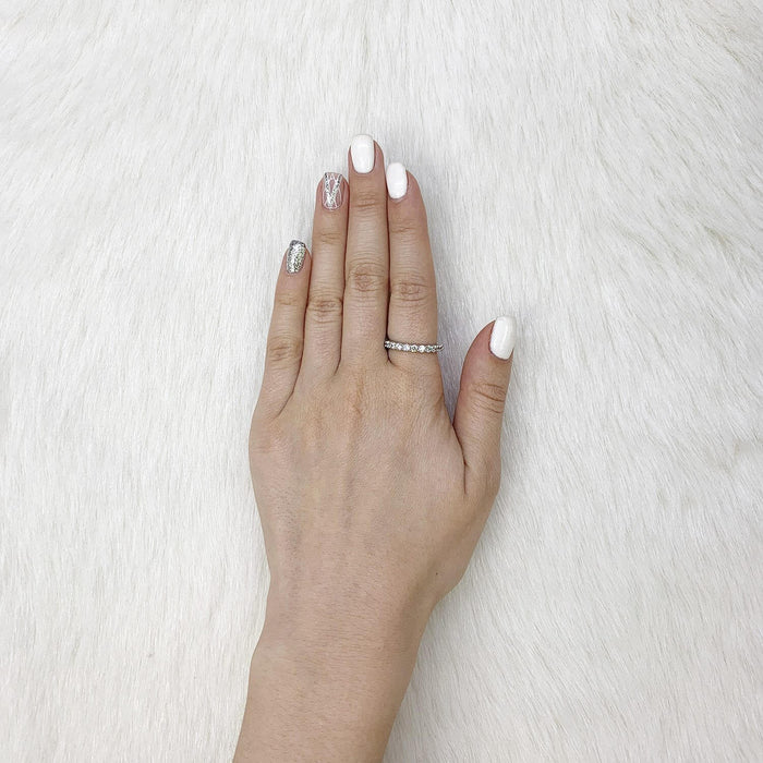 1.20CTW CZ 14K Gold White 2.5mm Eternity Wedding Ring