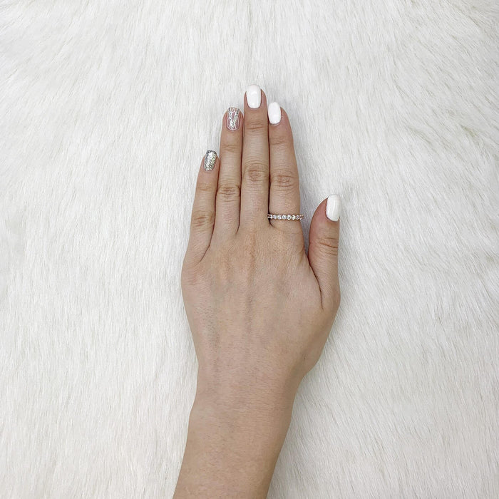 1.20CTW CZ 14K Rose Gold Eternity Wedding Ring