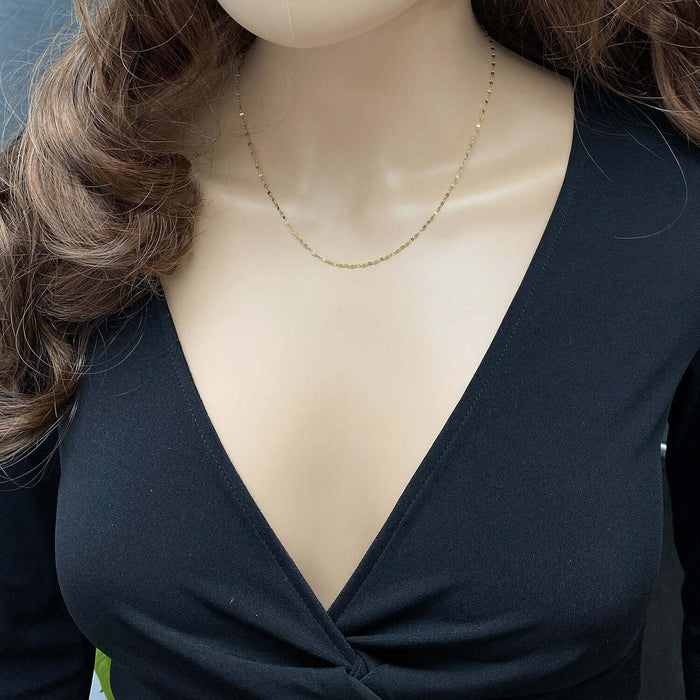 10K Yellow Gold 2mm Italian Mirror Chain (Solid Links) 16"-22"