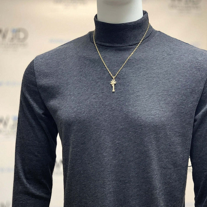 14K Yellow Gold CZ Crown Number 1 2 3 4 5 6 7 8 9 Pendant