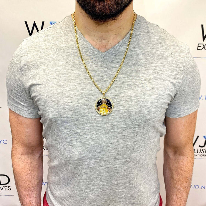 10K Yellow Gold CZ Basketball Lakers Kobe Bryant Medallion Pendant