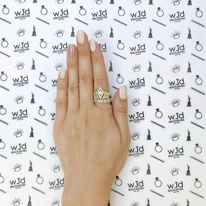 14K Yellow Gold 1.25Ct CZ Royal Crown Ring