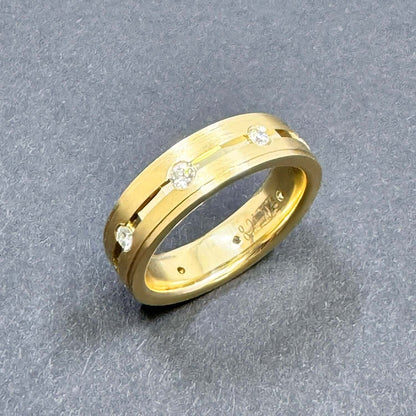 0.25CTW Real Diamond 8 Stone 14K Gold Yellow Wedding Band Ring