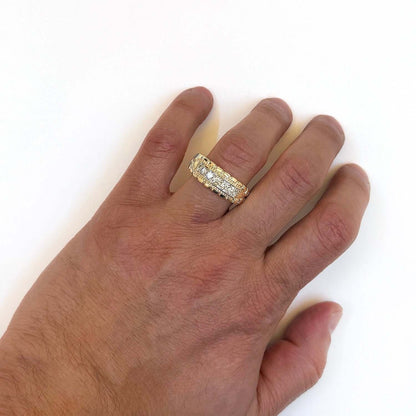 0.50CTW Real Diamond 10K Real Gold Nugget Band Ring
