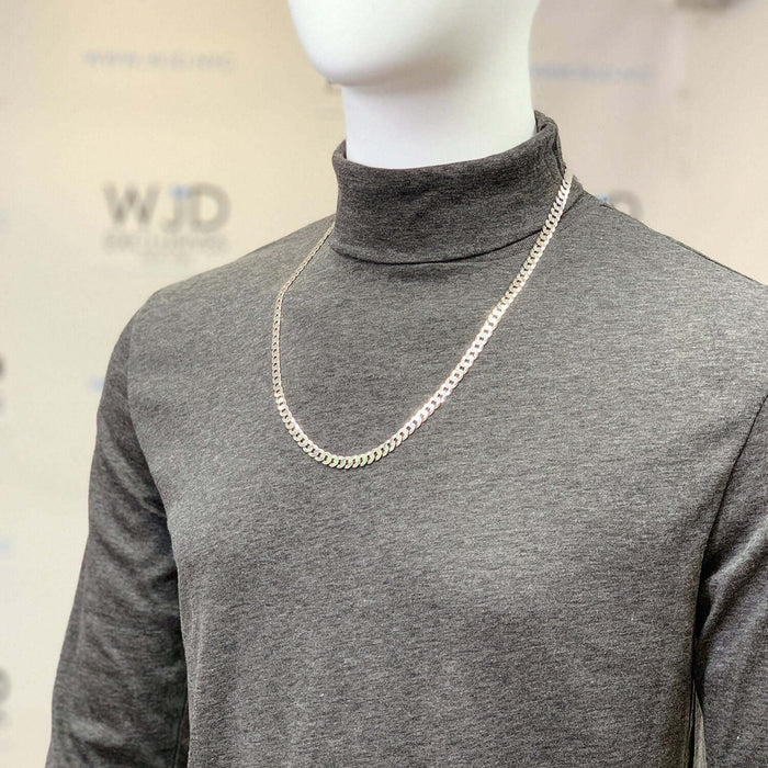 Sterling Silver 7mm Cuban Chain (Solid Links) 20"-30"