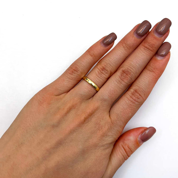 14K Yellow Gold 3mm Wedding Band Ring - WJD Exclusives