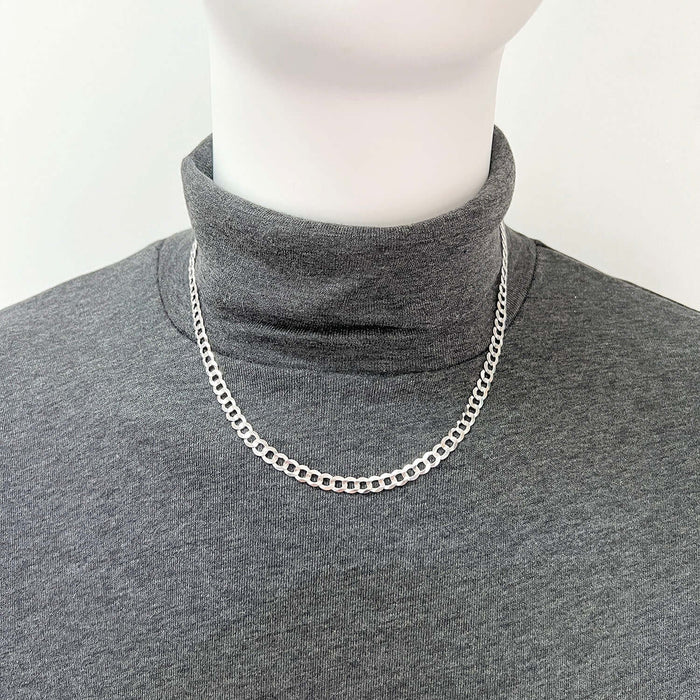 14K White Gold 5.7mm Cuban Curb Chain (Solid Links) 20" - 24" - WJD Exclusives
