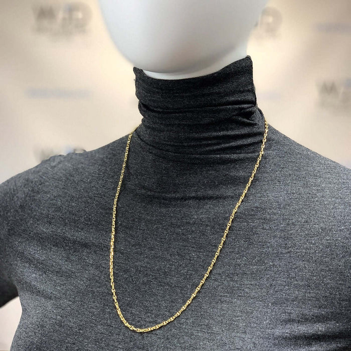 10K Yellow Gold 2.7mm Anchor Mariner Chain (Solid Links) 16"-24"