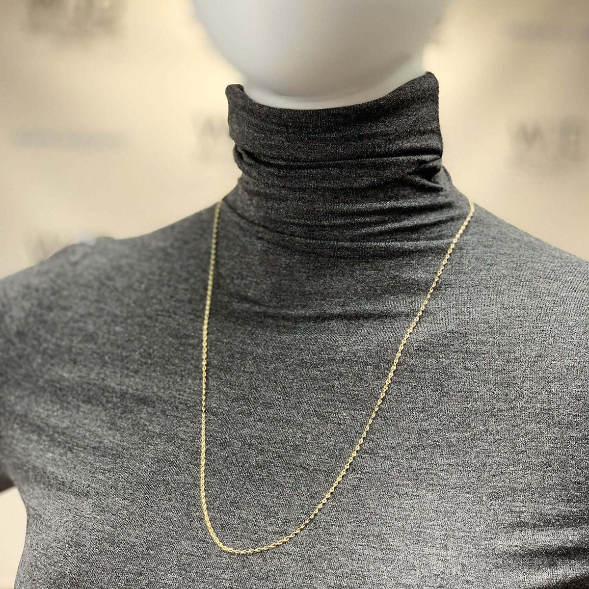 10K Yellow Gold 2mm Twisted Valentino Chain (Solid Links) 16"-24"