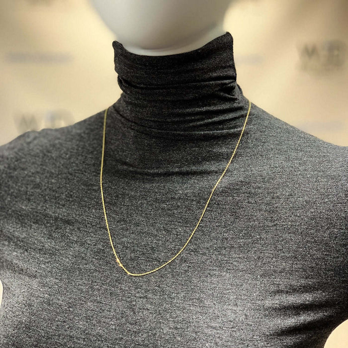 10K Yellow Gold 1mm Diamond-Cut Cable Chain (Solid Links) 16"-24"