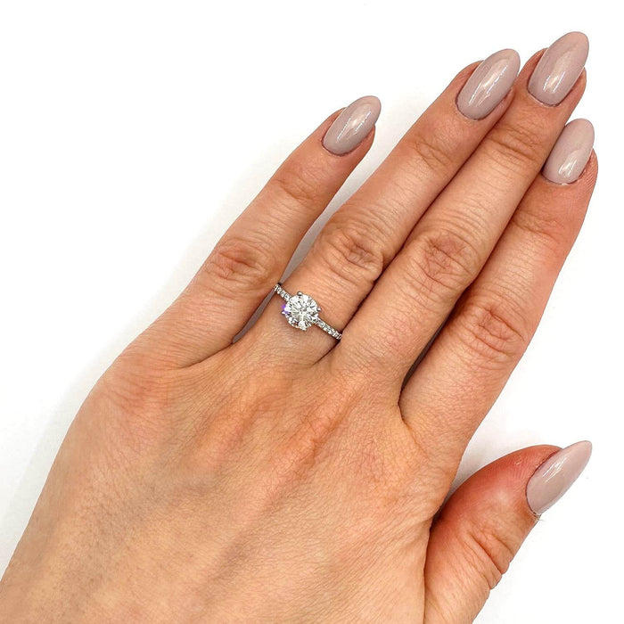 1.25CTW Lab-Grown Diamond 18K Gold White Hidden Engagement Ring