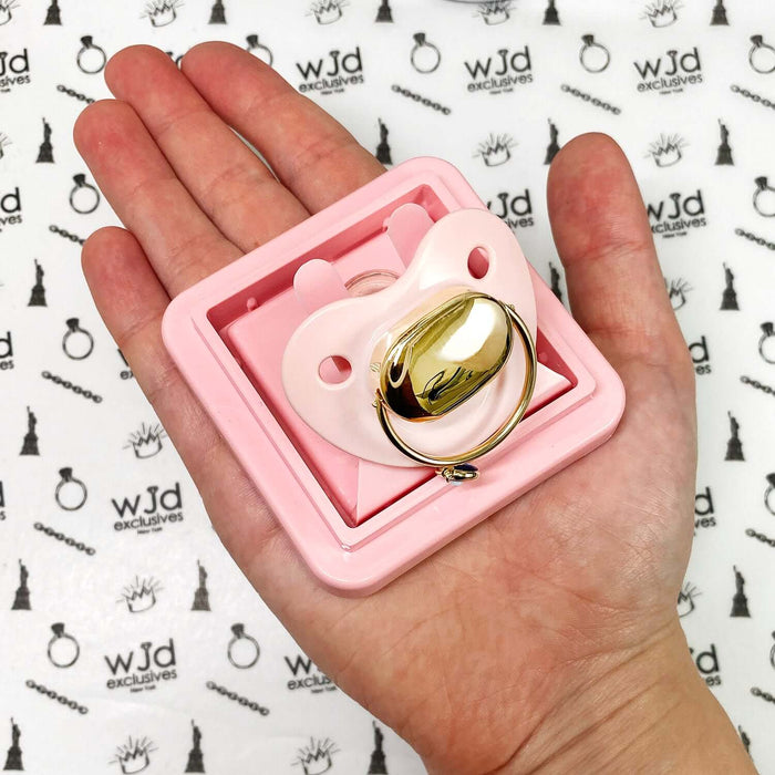 Engravable Solid 14K Gold New Born Baby Gift Evil Eye Protection Pacifier