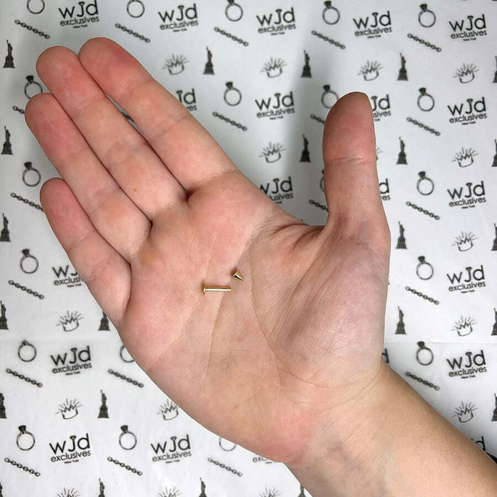 14K White Gold Piercing Spike Stud 14G Lip Ring