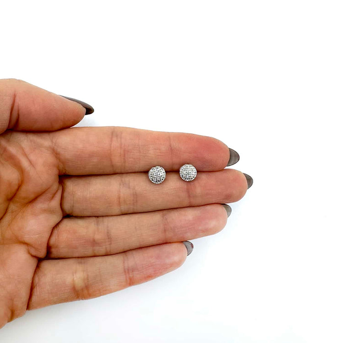 0.05CTW Natural Diamond 10K Gold Yellow White Round Screw Back Stud Earrings 6mm - WJD Exclusives