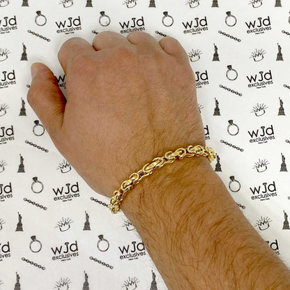 10K Gold Yellow 6mm Bullet Bracelet 9"