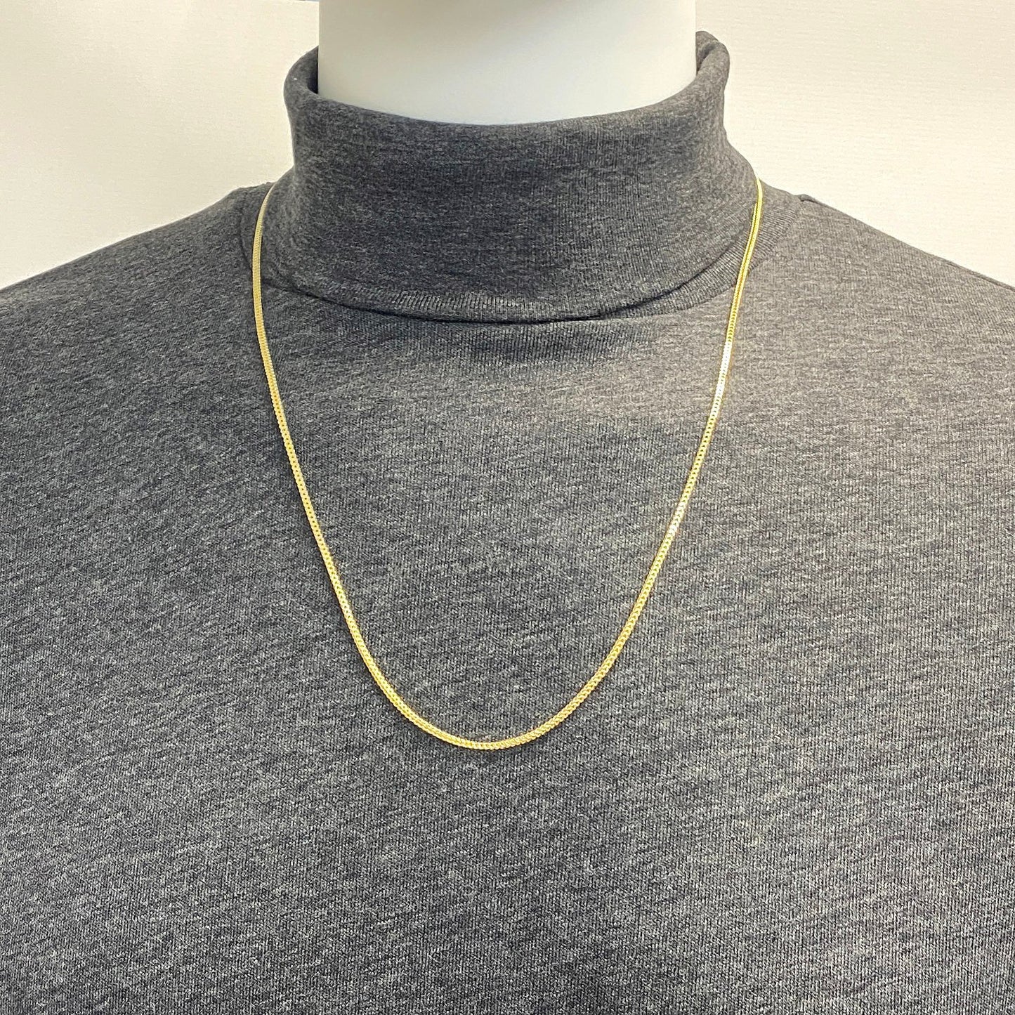 10K Yellow Gold 2mm Hollow Wide Franco Lobster Clasp Chain Necklace 18-30"