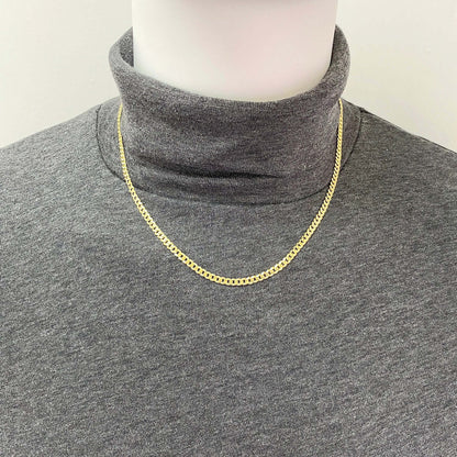 KidsSolid 18K Gold Over Silver 3.6mm Cuban Chain 16"-20"
