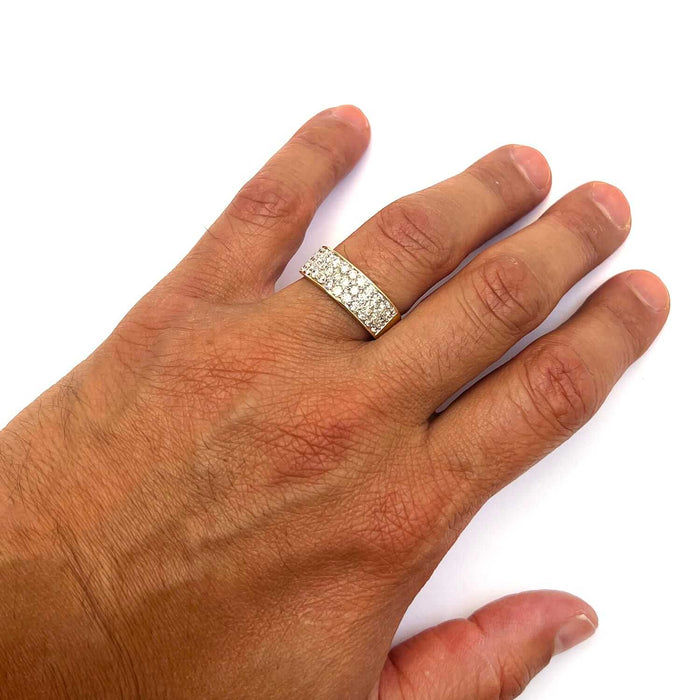 1.40CTW Natural Diamond 14K Gold Front Pave 9mm Ring - WJD Exclusives