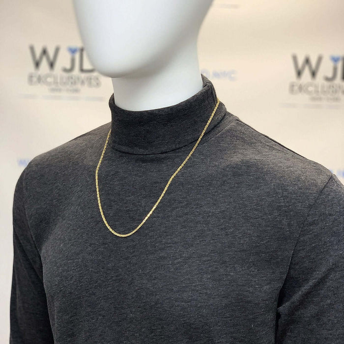 14K Yellow Gold 2mm Byzantine Chain (Solid Links) 20"-24"