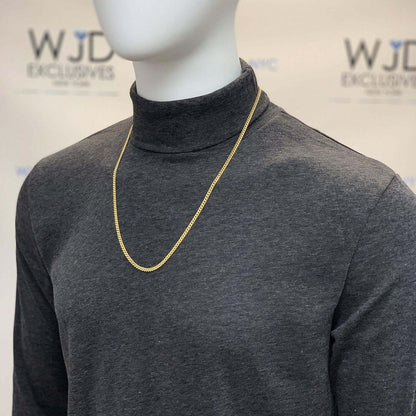 14K Yellow Gold 3.7mm Hollow Miami Cuban Chain Necklace 18"-26"