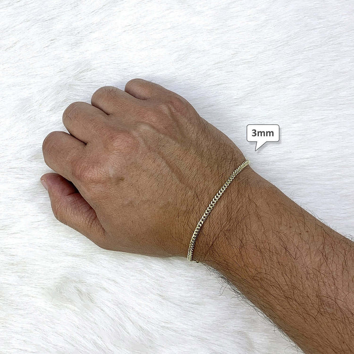 14K Yellow Gold 3mm-4.5mm Miami Cuban Bracelet (Hollow) 8"