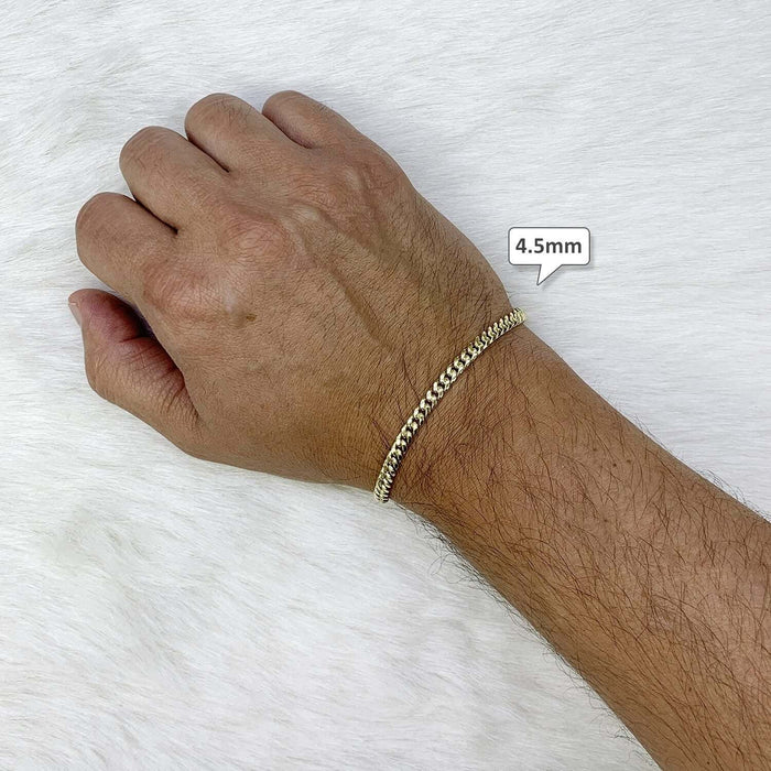 14K Yellow Gold 3mm-4.5mm Miami Cuban Bracelet (Hollow) 8"