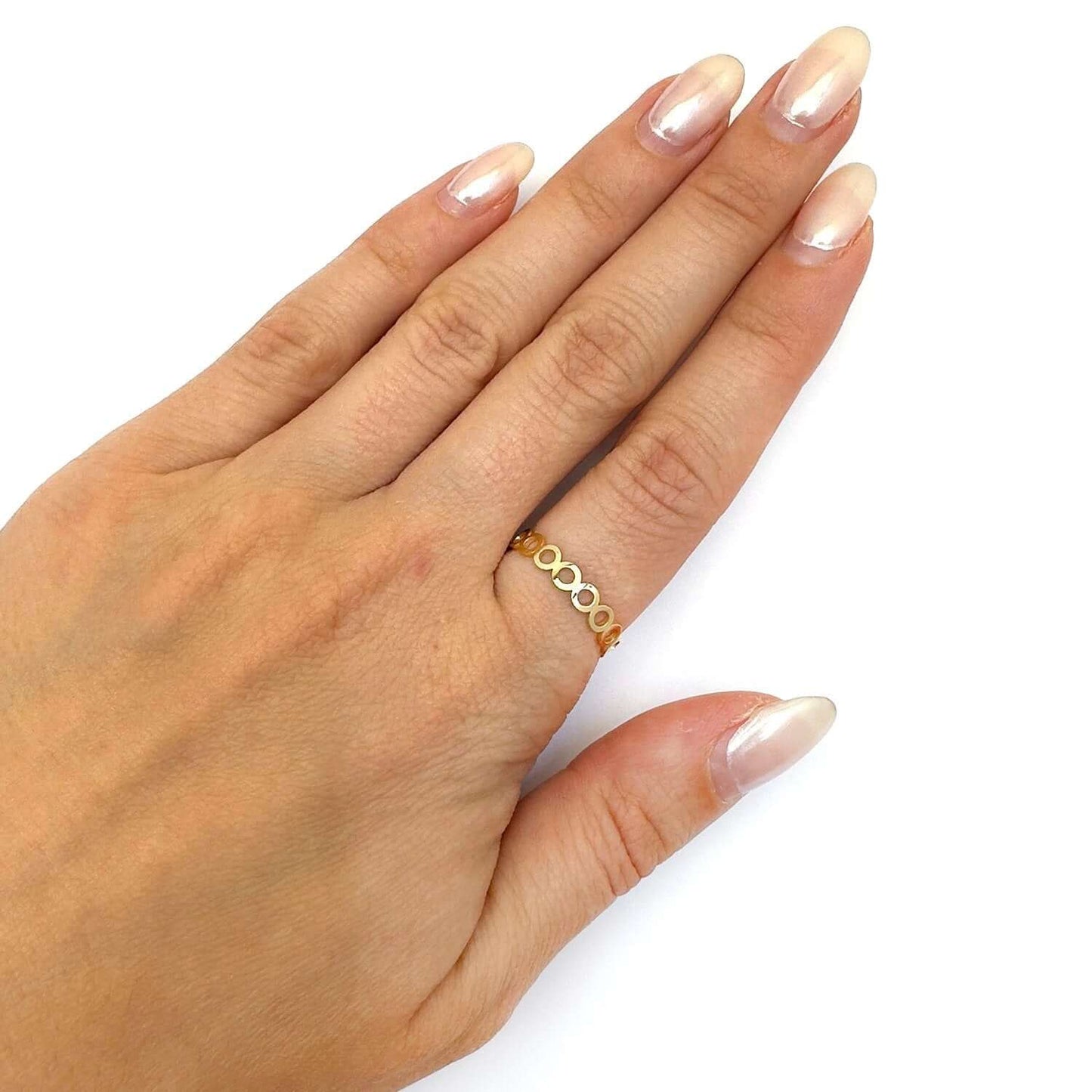 14K Gold Open Circle Stackable Ring