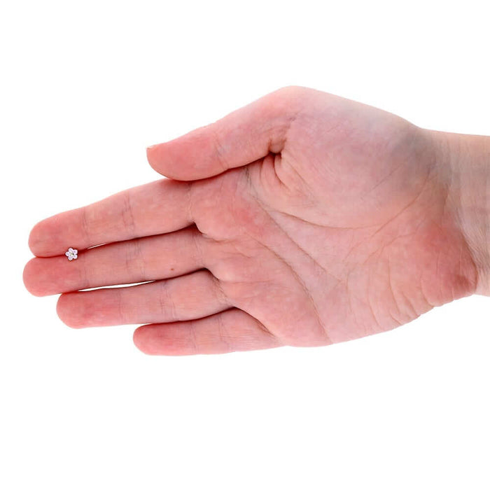 14K Gold Birthstone Flower Nose Bone Stud Ring 20G