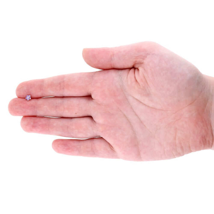 14K Gold Birthstone Flower Nose Bone Stud Ring 20G