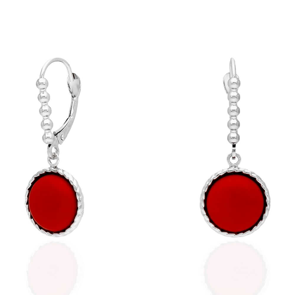 14k Yellow Gold White Gold Twisted Bezel Gemstone Leverback  Earrings