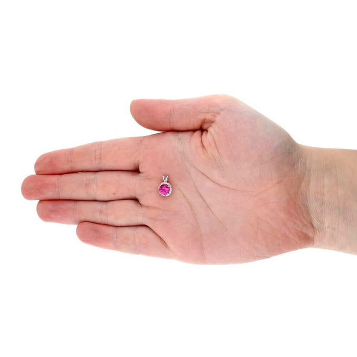 14k Yellow Gold White Gold Halo Round Solitaire Birthstone Pendant 0.5"