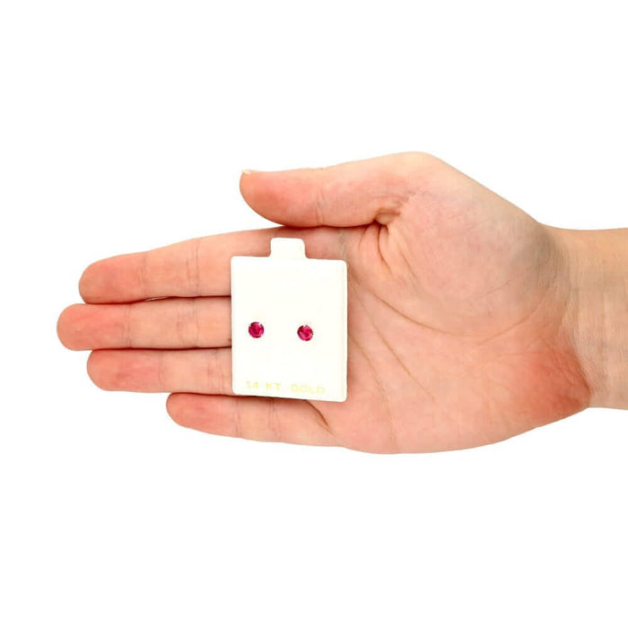 14k Yellow Gold White Gold 1.50Ct Birthstone Round Stud Screw Back Earrings