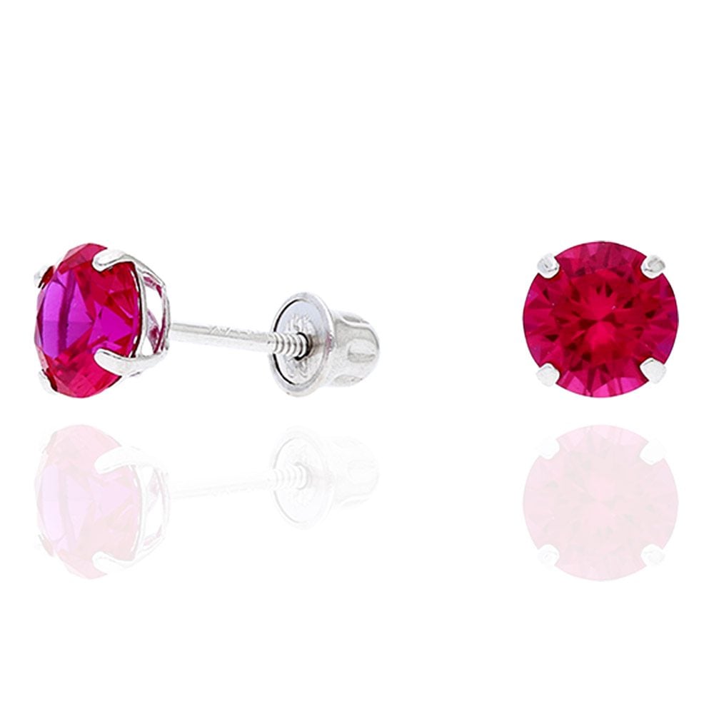 14k Yellow Gold White Gold 1.50Ct Birthstone Round Stud Screw Back Earrings