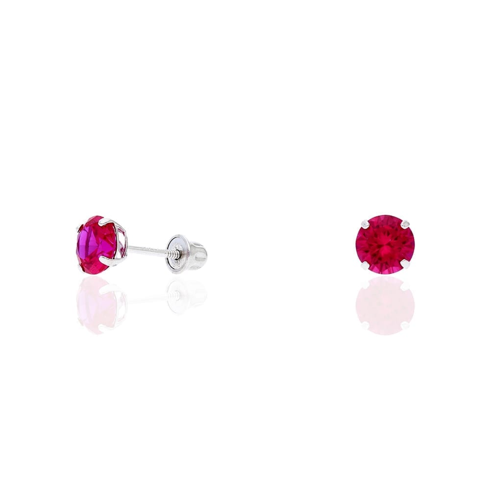 14k Yellow Gold White Gold 1.50Ct Birthstone Round Stud Screw Back Earrings