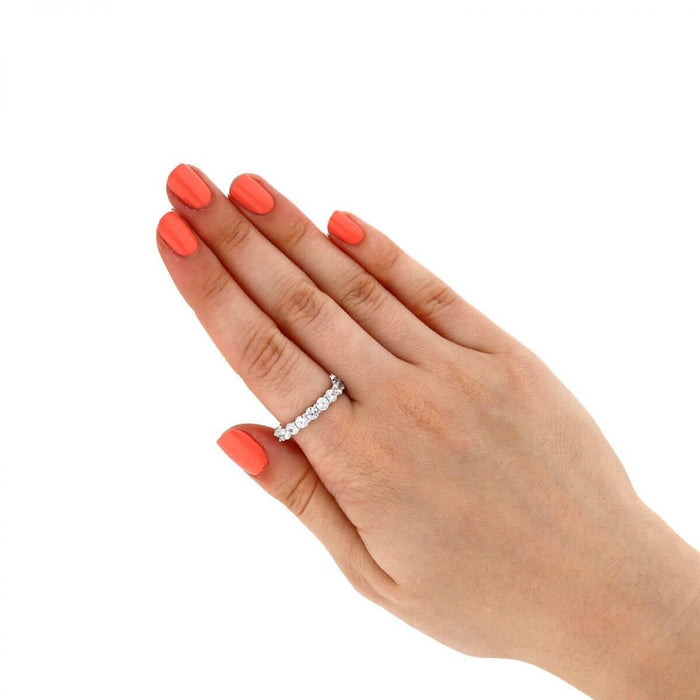 Gold Over 925 Sterling Silver Stackable CZ Eternity Promise Ring Band