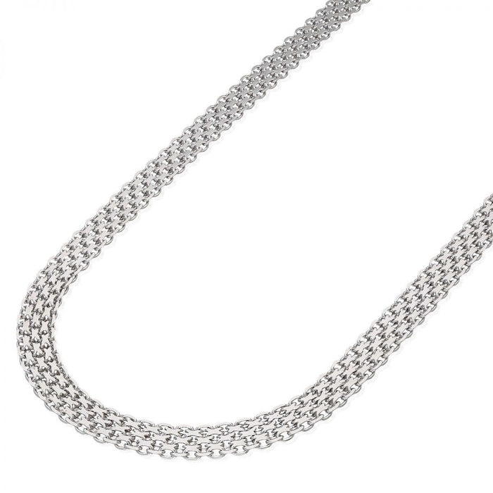Sterling Silver 7mm Bismark Mesh Panther Chain (Solid Links) 16"-18"