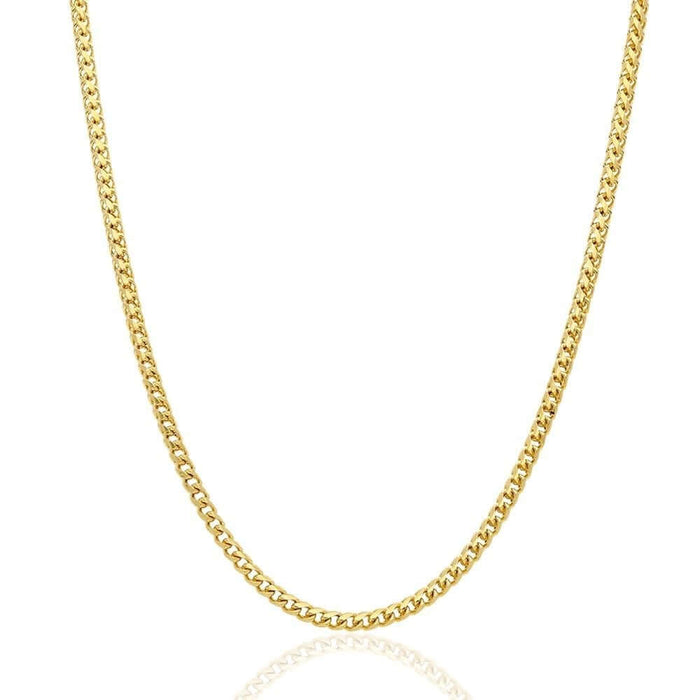 14K Yellow Gold 4mm Franco Chain (Solid Links) 24"-30"