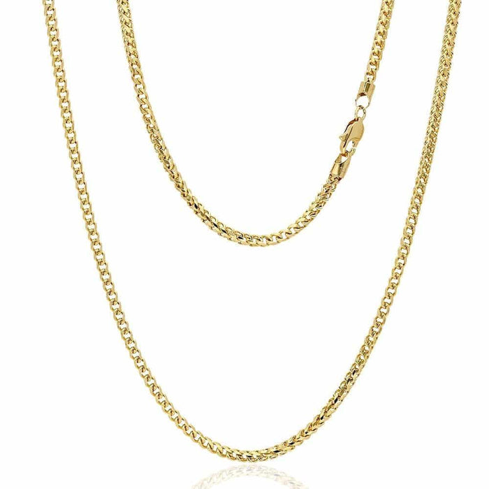 14K Yellow Gold 4mm Franco Chain (Solid Links) 24"-30"