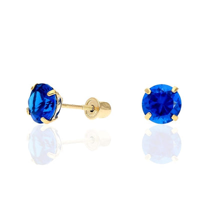 14k Yellow Gold White Gold 1.50Ct Birthstone Round Stud Screw Back Earrings