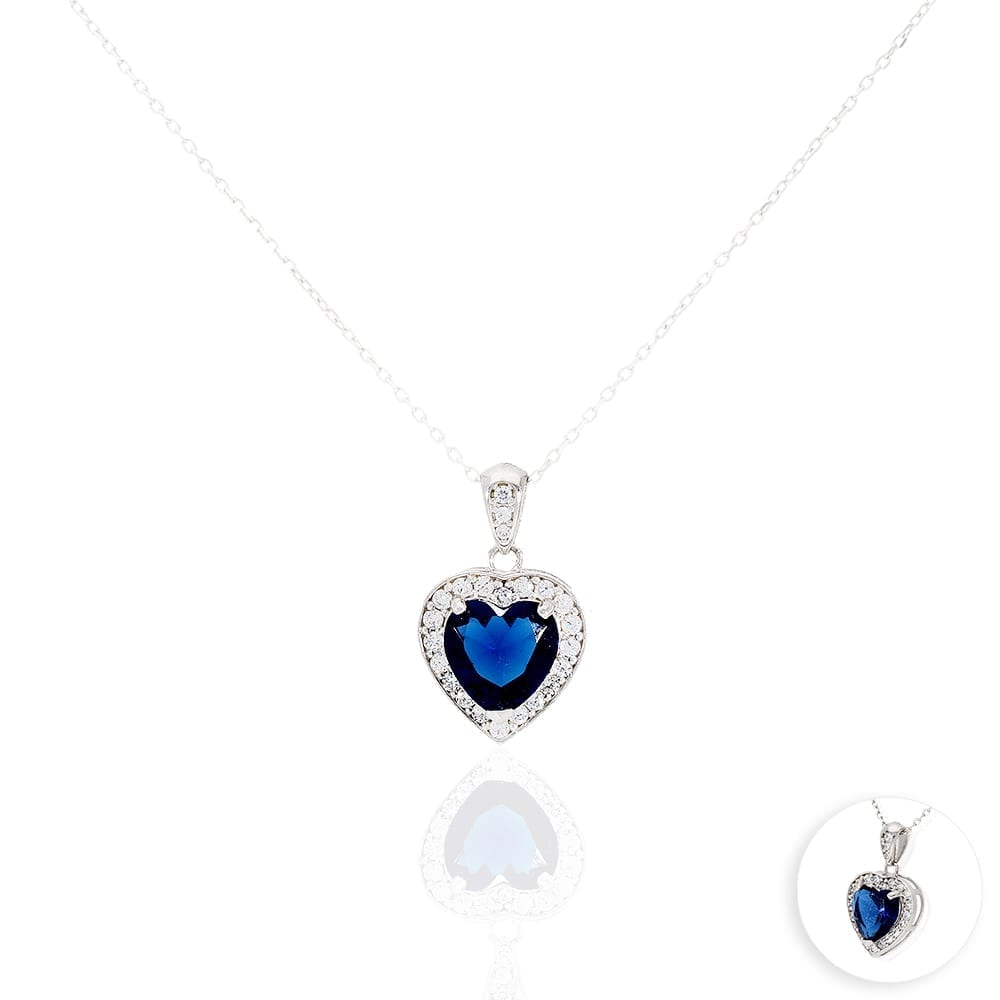 14k Yellow Gold White Gold Solitaire Birthstone Halo Heart Pendant 0.6"