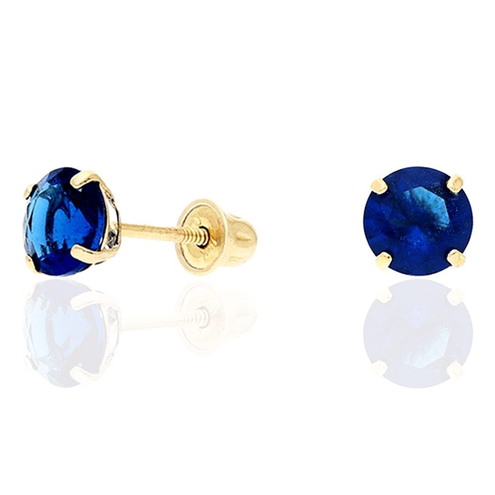 14k Yellow Gold White Gold 1.50Ct Birthstone Round Stud Screw Back Earrings