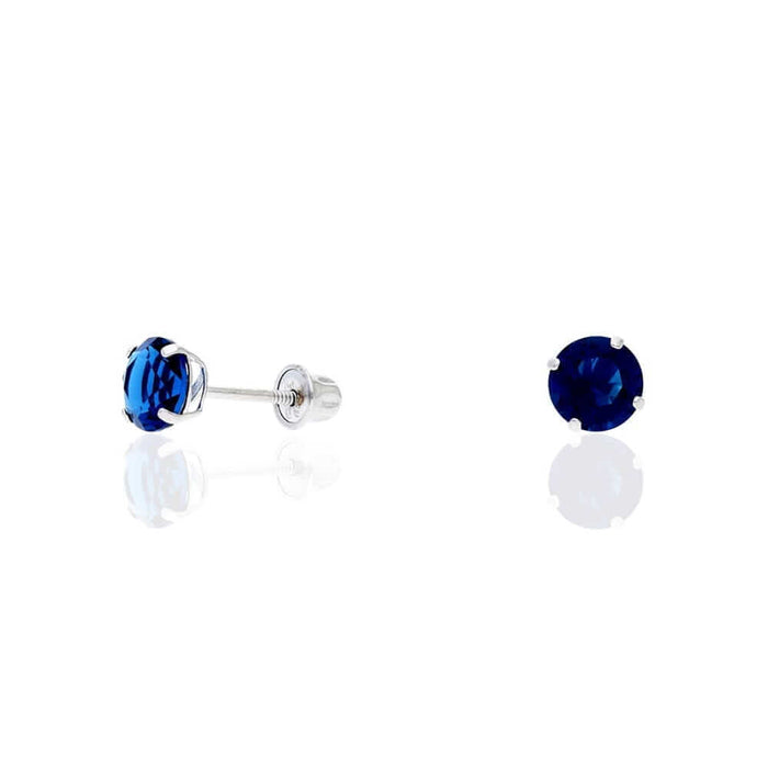 14k Yellow Gold White Gold 1.50Ct Birthstone Round Stud Screw Back Earrings