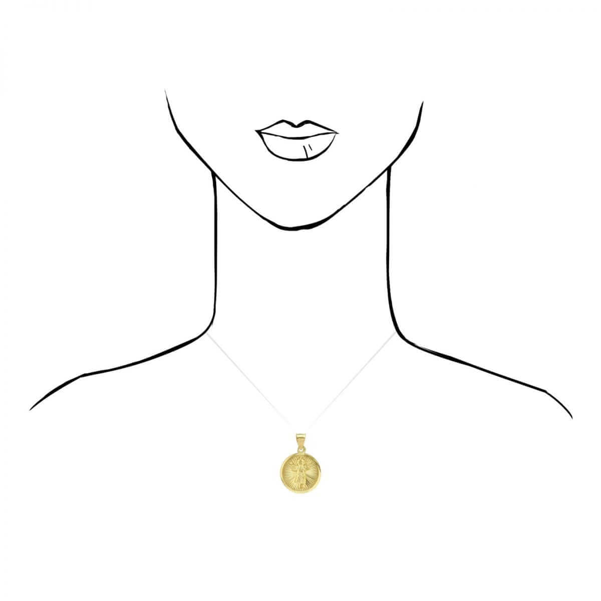 10k Yellow Gold Diamond-Cut Divino Niño Jesús Round Medallion Pendant