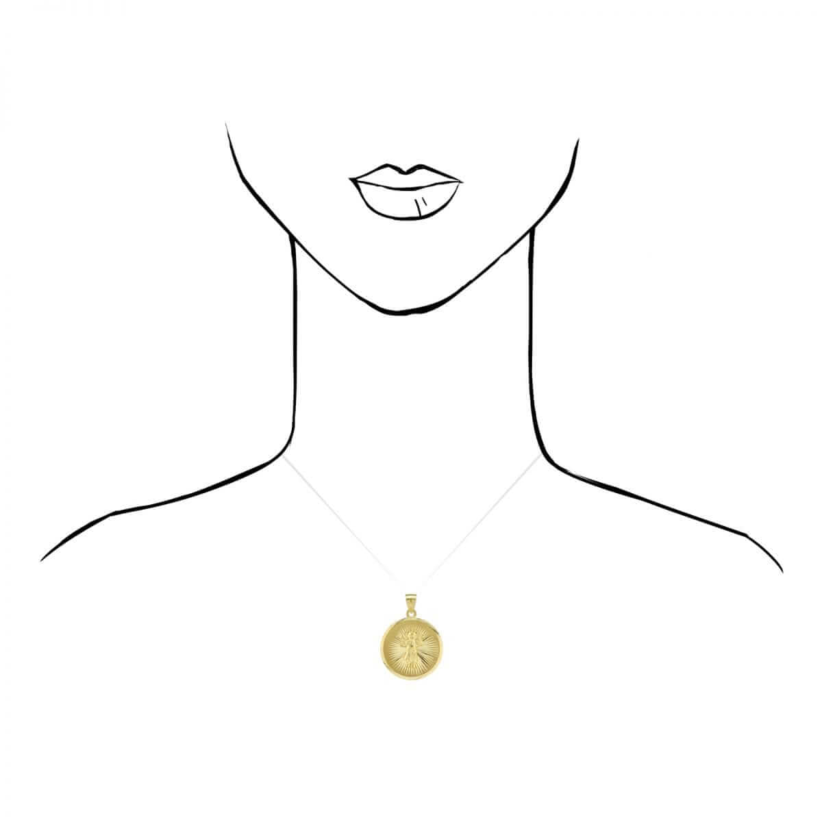 10k Yellow Gold Diamond-Cut Divino Niño Jesús Round Medallion Pendant