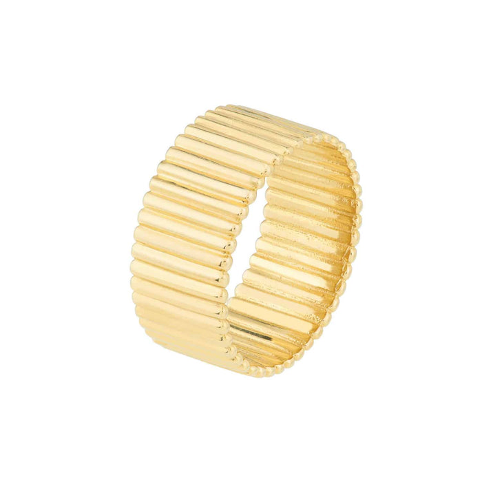 14K Gold Ribbed Cigar Band Ring - WJD Exclusives