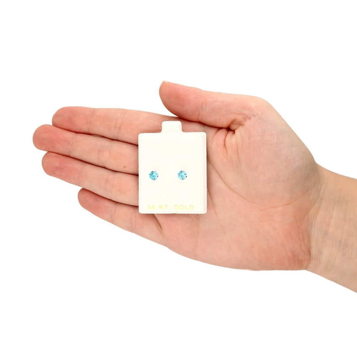 14k Yellow Gold White Gold 1.50Ct Birthstone Round Stud Screw Back Earrings