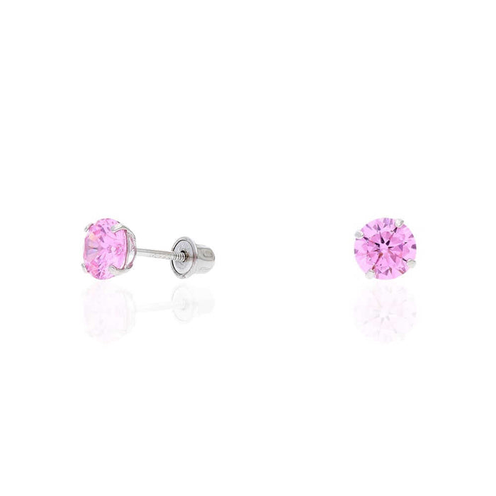 14k Yellow Gold White Gold 1.50Ct Birthstone Round Stud Screw Back Earrings