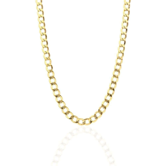 14k Yellow Gold 7.6mm Cuban Curb Chain (Hollow) 22"-30"